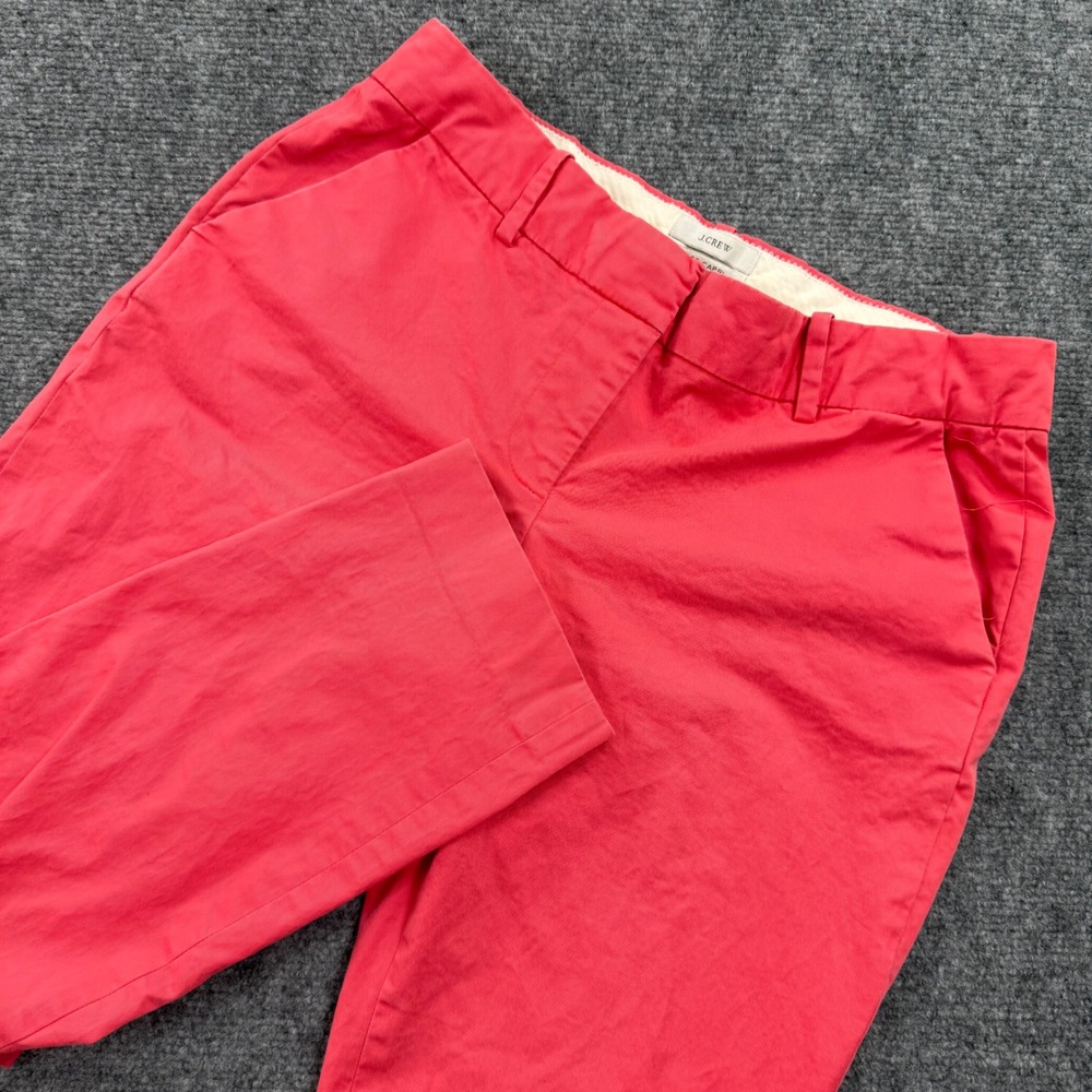 J.Crew Cafe Capri Pants 6 Pink Stretch Cotton Chino Trousers Women 57064